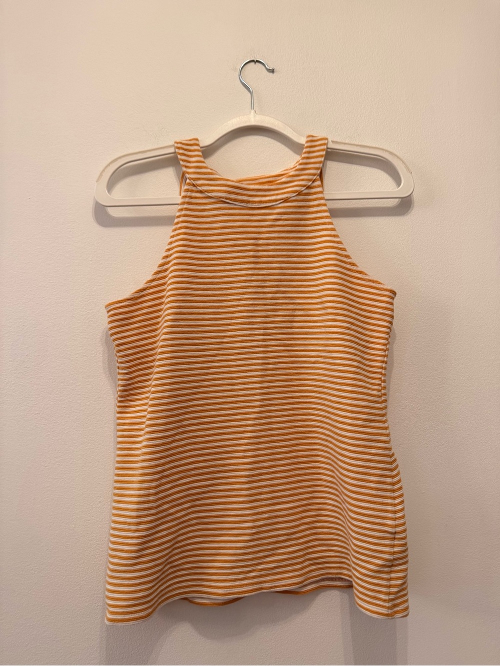 Anthropologie Yellow and White Striped Halter Tank Size Medium Sezane
